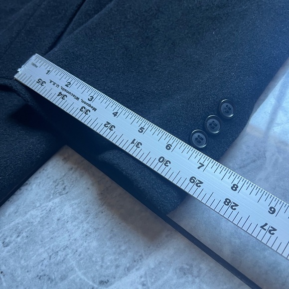Brooks Brother 346 Men’s Long Black Topcoat Lambswool Cashmere Blend Winter L48 - Picture 11 of 13